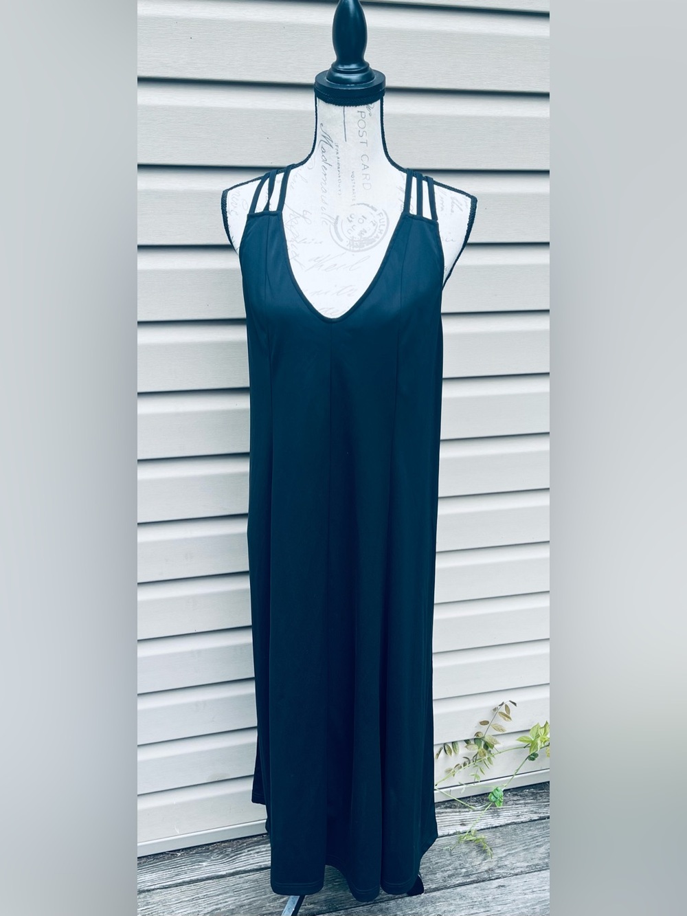 Silhouette Black Maxi Slip with Double Straps